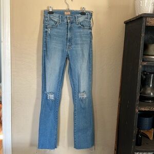 Mother The Hustler Ankle Fray Women Jeans - Blue